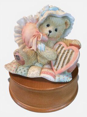 Cherished Teddies Musical Figurine "Love Makes The World Go Round" By Priscilla